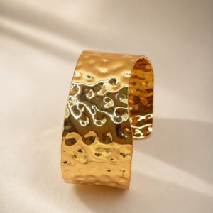 Gold Hammered Cuff Bracelet