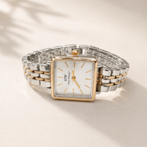 Elegant Two-Tone Square Watch