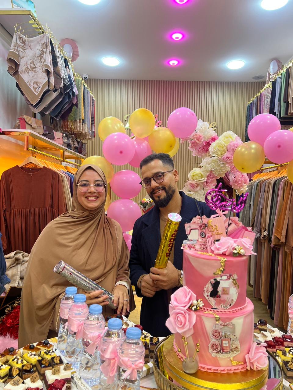 The founders of Belle Allure, Brahim and Fatima, inside their workspace