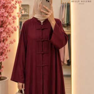 عباية أناقة بوردي — الموديل أمامية