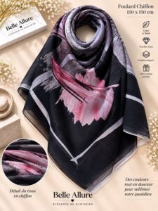 Foulard Chiffon 150×150 — بنفسجي 03