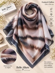 Foulard Chiffon 150×150 — رمادي 12