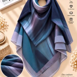 شال شيفون 150×150 — أزرق