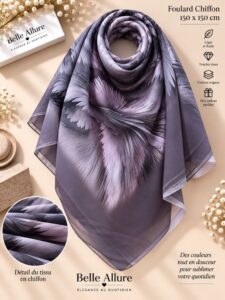 Foulard Chiffon 150×150 — بنفسجي 04