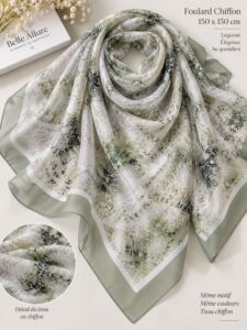 Foulard Chiffon 150×150 — رمادي 10