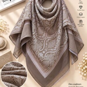 شال شيفون 150×150 — بني ذهبي