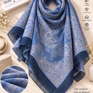 شال شيفون 150×150 — أزرق