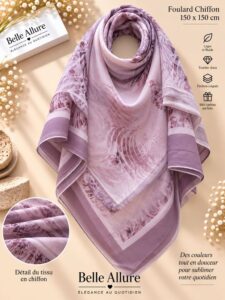 شال شيفون 150×150 — بنفسجي