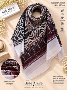 Foulard Chiffon 150×150 — رمادي 02