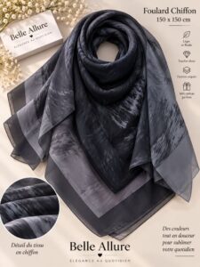 Foulard Chiffon 150×150 — رمادي 14