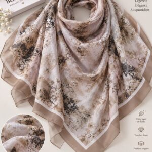 شال شيفون 150×150 — بني ذهبي