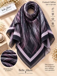Foulard Chiffon 150×150 — رمادي 03