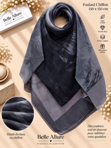 Foulard Chiffon 150×150 — رمادي 06