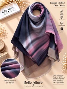 Foulard Chiffon 150×150 — بنفسجي 09