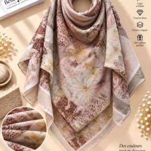 شال شيفون 150×150 — بني ذهبي