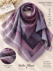 Foulard Chiffon 150×150 — بنفسجي 12