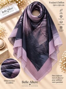 Foulard Chiffon 150×150 — بنفسجي 05