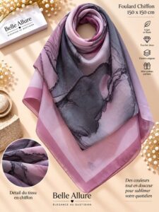 Foulard Chiffon 150×150 — بنفسجي 07