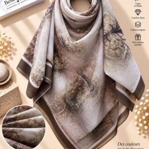شال شيفون 150×150 — بني ذهبي