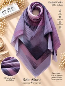 Foulard Chiffon 150×150 — بنفسجي 08