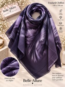 Foulard Chiffon 150×150 — بنفسجي 14
