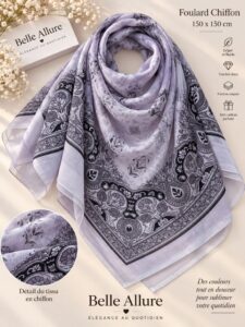 Foulard Chiffon 150×150 — رمادي 15