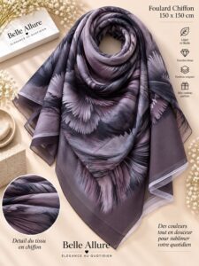 Foulard Chiffon 150×150 — بنفسجي 10