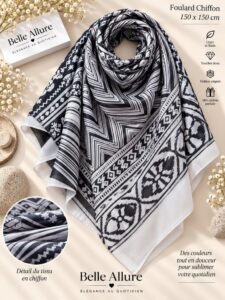 Foulard Chiffon 150×150 — رمادي 07