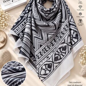 شال شيفون 150×150 — رمادي
