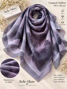 Foulard Chiffon 150×150 — بنفسجي 16