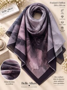 Foulard Chiffon 150×150 — بنفسجي 11