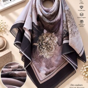 شال شيفون 150×150 — وردي