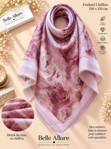 Foulard Chiffon 150×150 — وردي 02