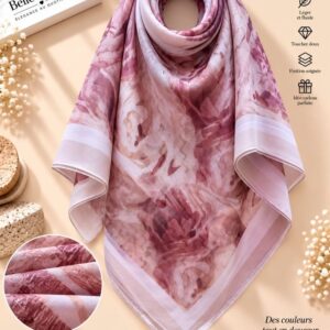 شال شيفون 150×150 — وردي