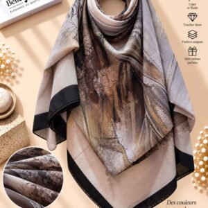 شال شيفون 150×150 — بني ذهبي