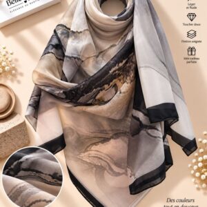 شال شيفون 150×150 — بني ذهبي